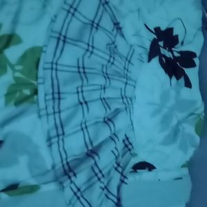 blue white and black plaid skirt